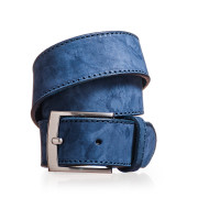 cintura in nabuk color blu